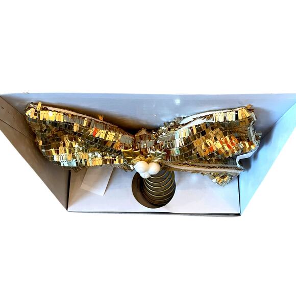 Bella Lux GOLD BOW Tree Topper Christmas Sparkle Viral 11x12  NEW - Picture 5 of 9